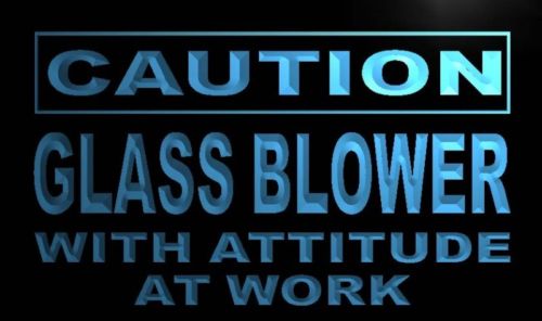 Caution Glass Blower Neon Light Sign